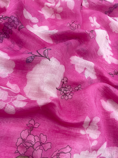 Chanderi Print Fabrics (colors available) 44"inch