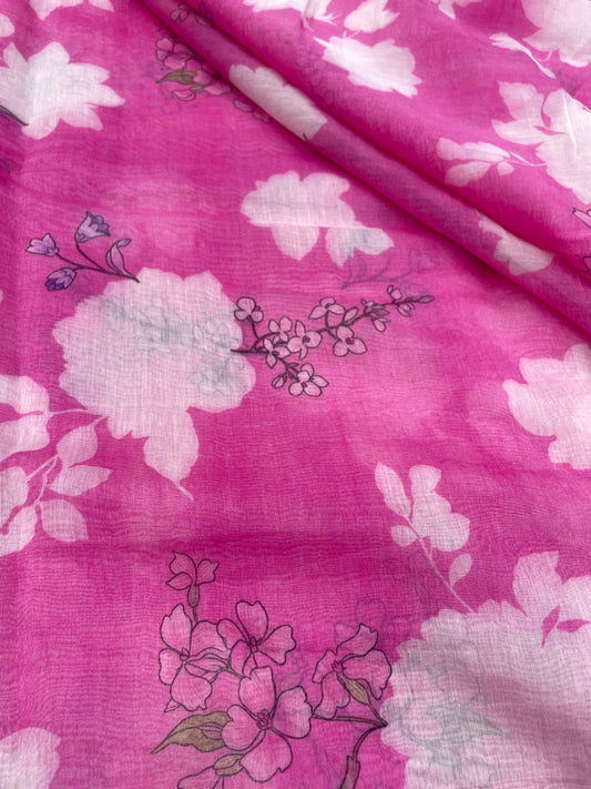 Chanderi Print Fabrics (colors available) 44"inch