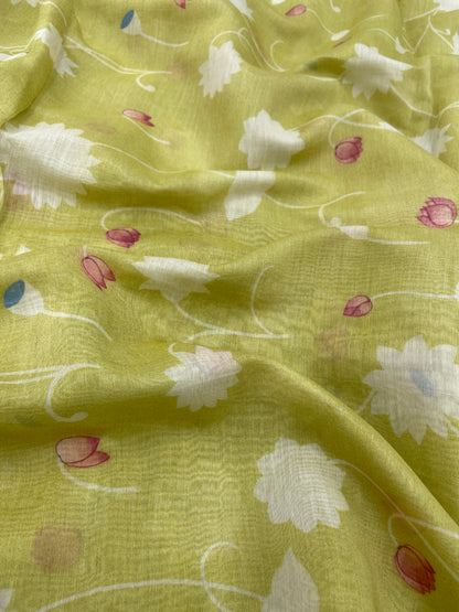 Chanderi Print Fabrics (Colors available) 44"inch