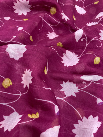 Chanderi Print Fabrics (Colors available) 44"inch