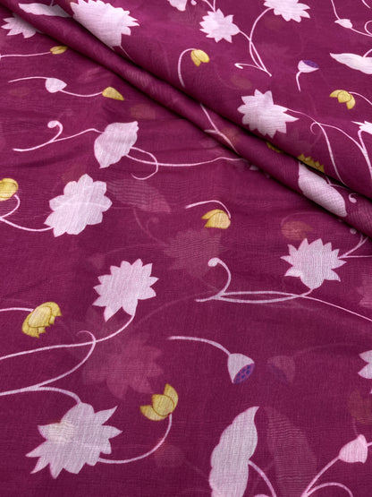 Chanderi Print Fabrics (Colors available) 44"inch