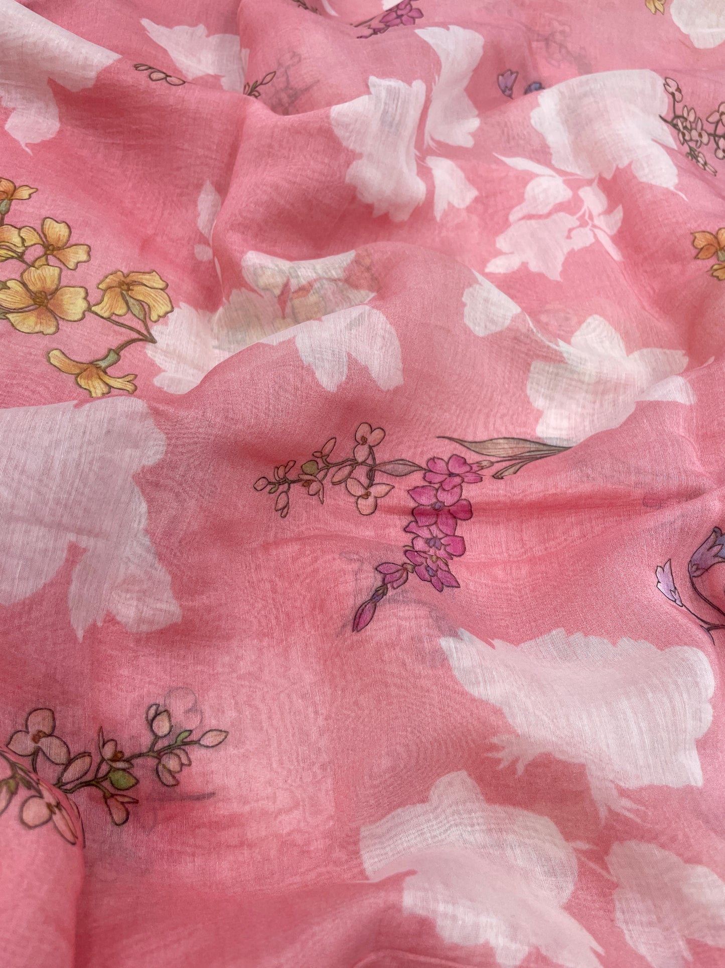 Chanderi Print Fabrics (colors available) 44"inch