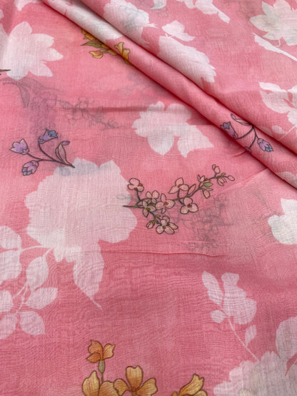 Chanderi Print Fabrics (colors available) 44"inch