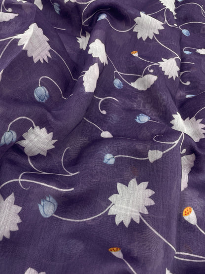 Chanderi Print Fabrics (Colors available) 44"inch