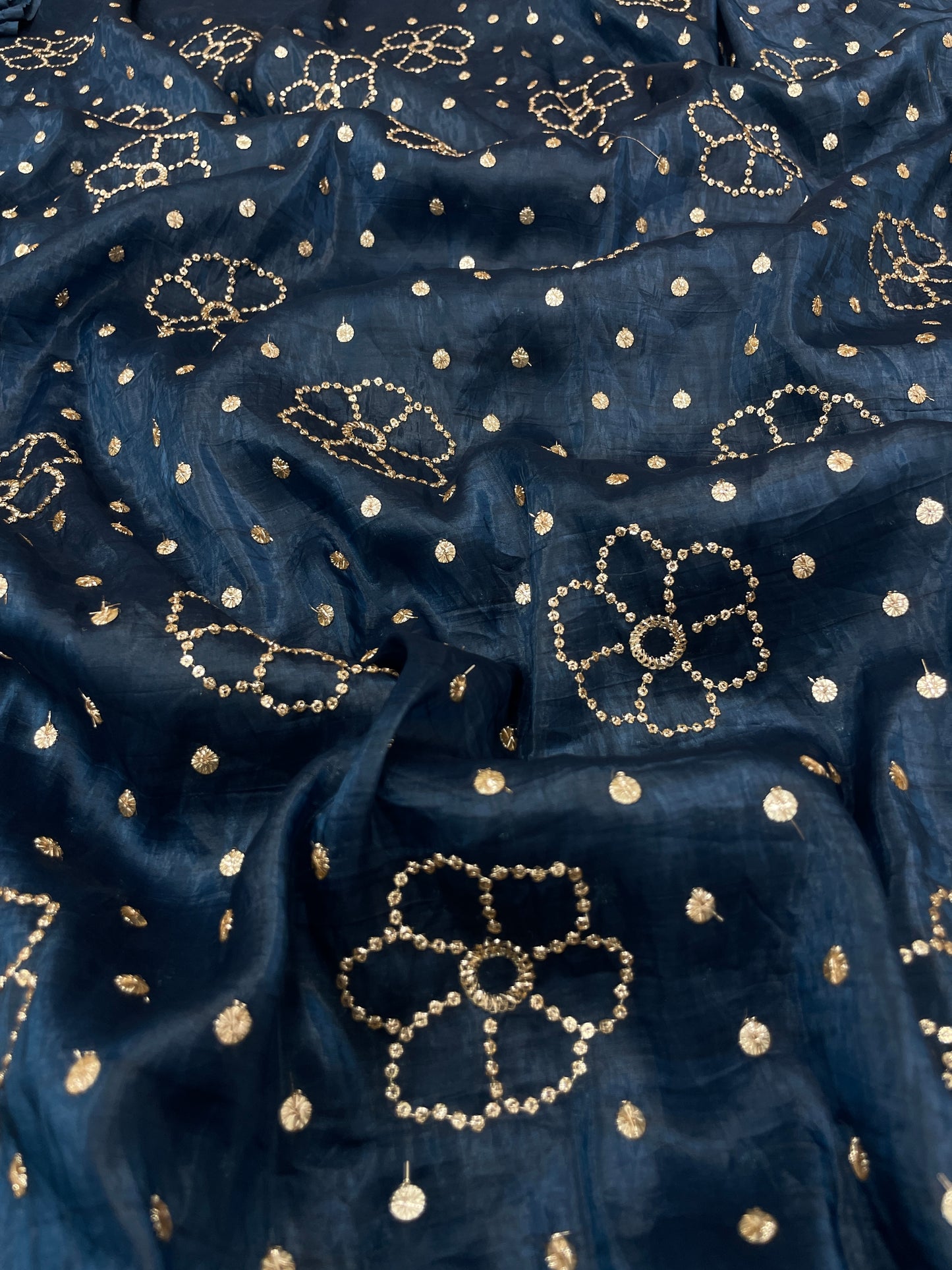 Glass Organza Sequence Embroidery (Color availabe) 44"Inch