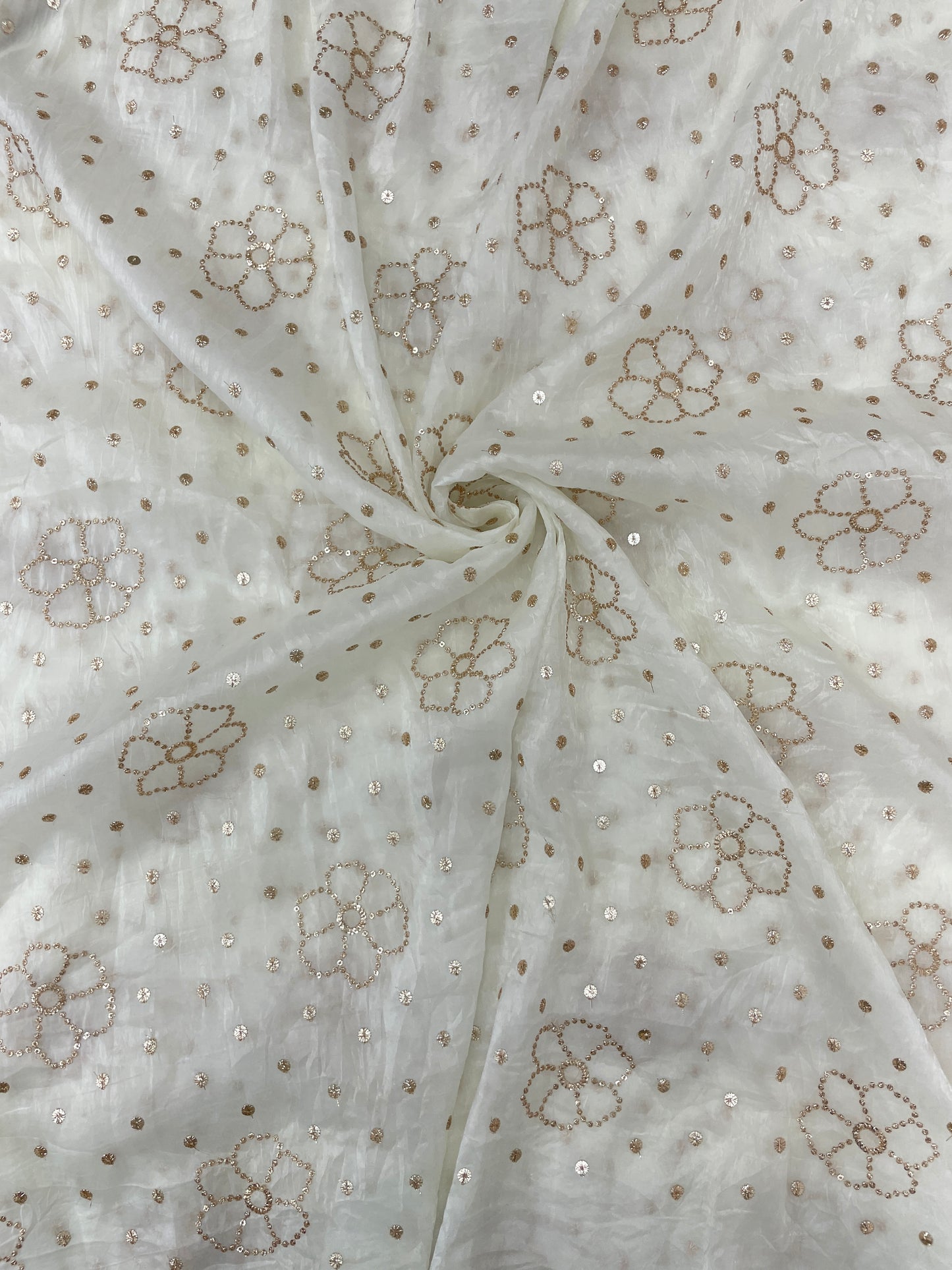 Glass Organza Sequence Embroidery (Color availabe) 44"Inch