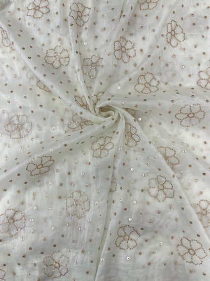 Glass Organza Sequence Embroidery (Color availabe) 44"Inch