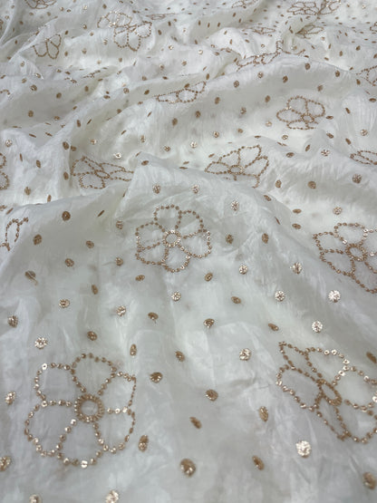 Glass Organza Sequence Embroidery (Color availabe) 44"Inch