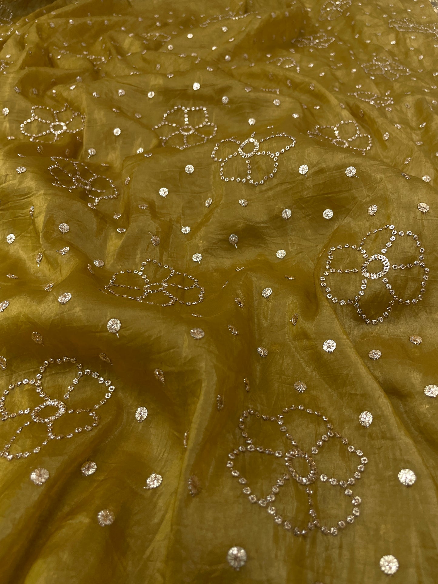 Glass Organza Sequence Embroidery (Color availabe) 44"Inch