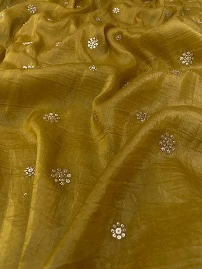 Glass Organza sequence Dupatta (Color Available) 44"Inch