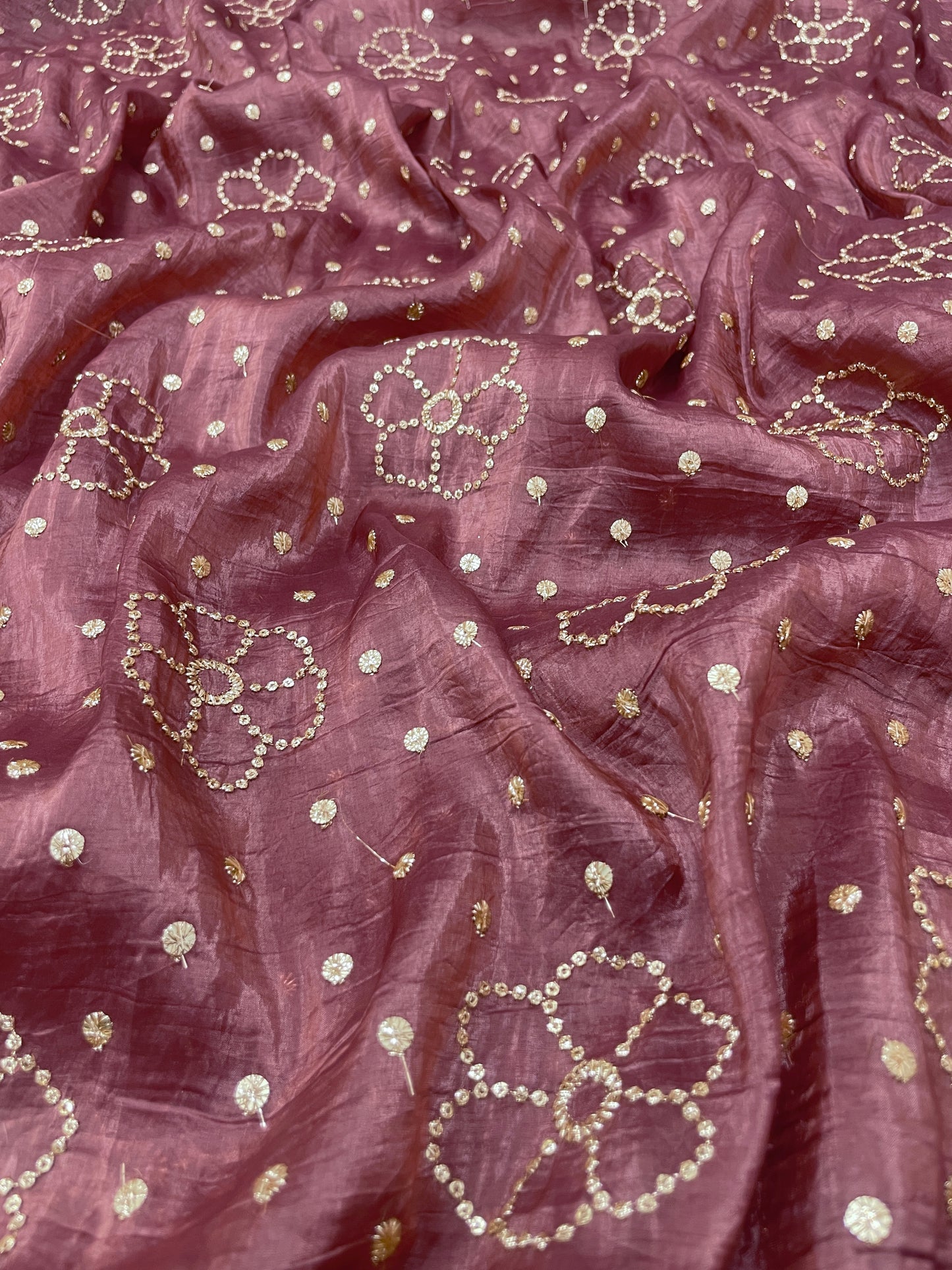 Glass Organza Sequence Embroidery (Color availabe) 44"Inch