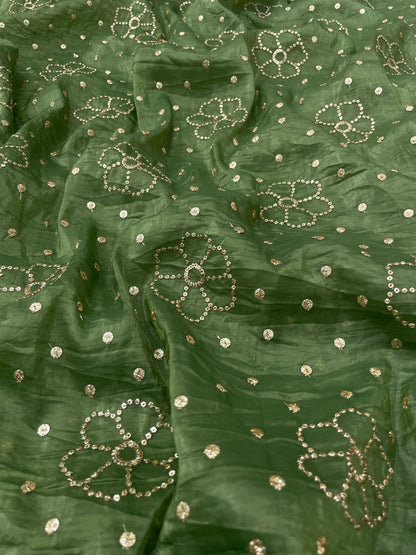 Glass Organza Sequence Embroidery (Color availabe) 44"Inch