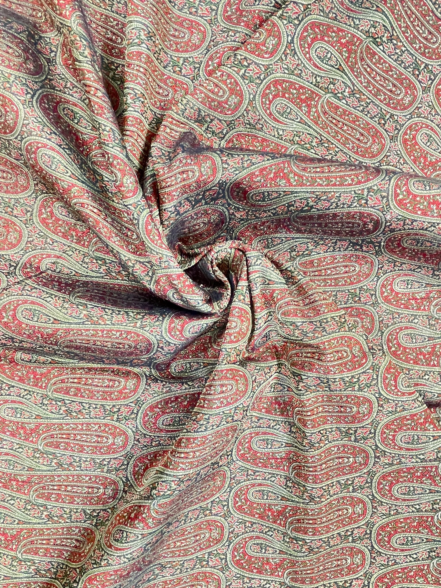 Fantastic Top Notch Multicolor Paisley Weaving On Kimkhwab Fabric