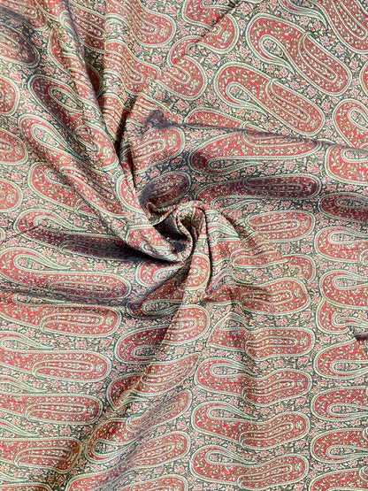 Fantastic Top Notch Multicolor Paisley Weaving On Kimkhwab Fabric