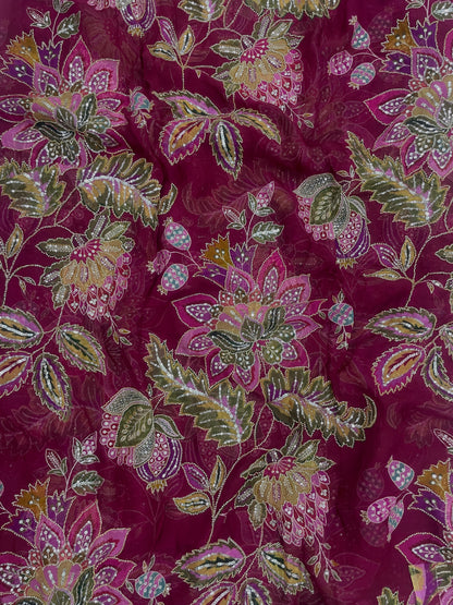 Viscose Organza Embroidery (Color Available) 54"Inch