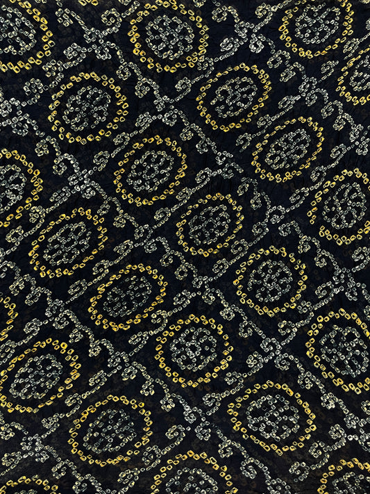 Pure Gorgette Hand Bandhni (Color Available) (5.5 Meter)