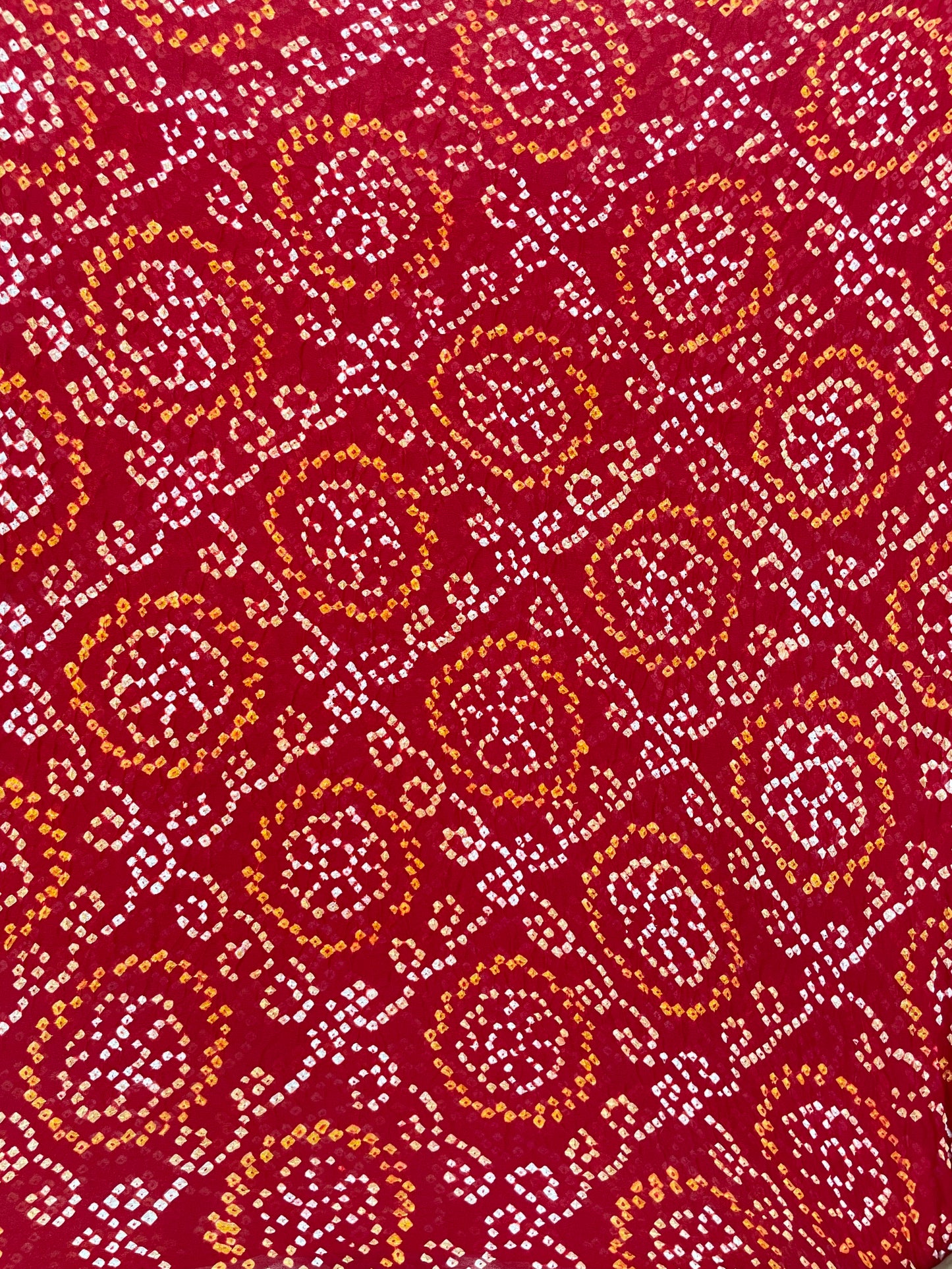 Pure Gorgette Hand Bandhni (Color Available) (5.5 Meter)