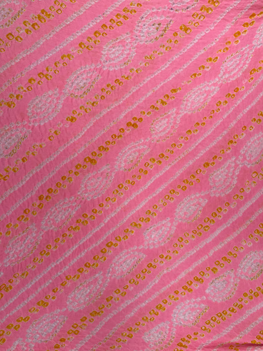 Pure Gorgette Hand Bandhni (Color Available) (5.5 Meter)