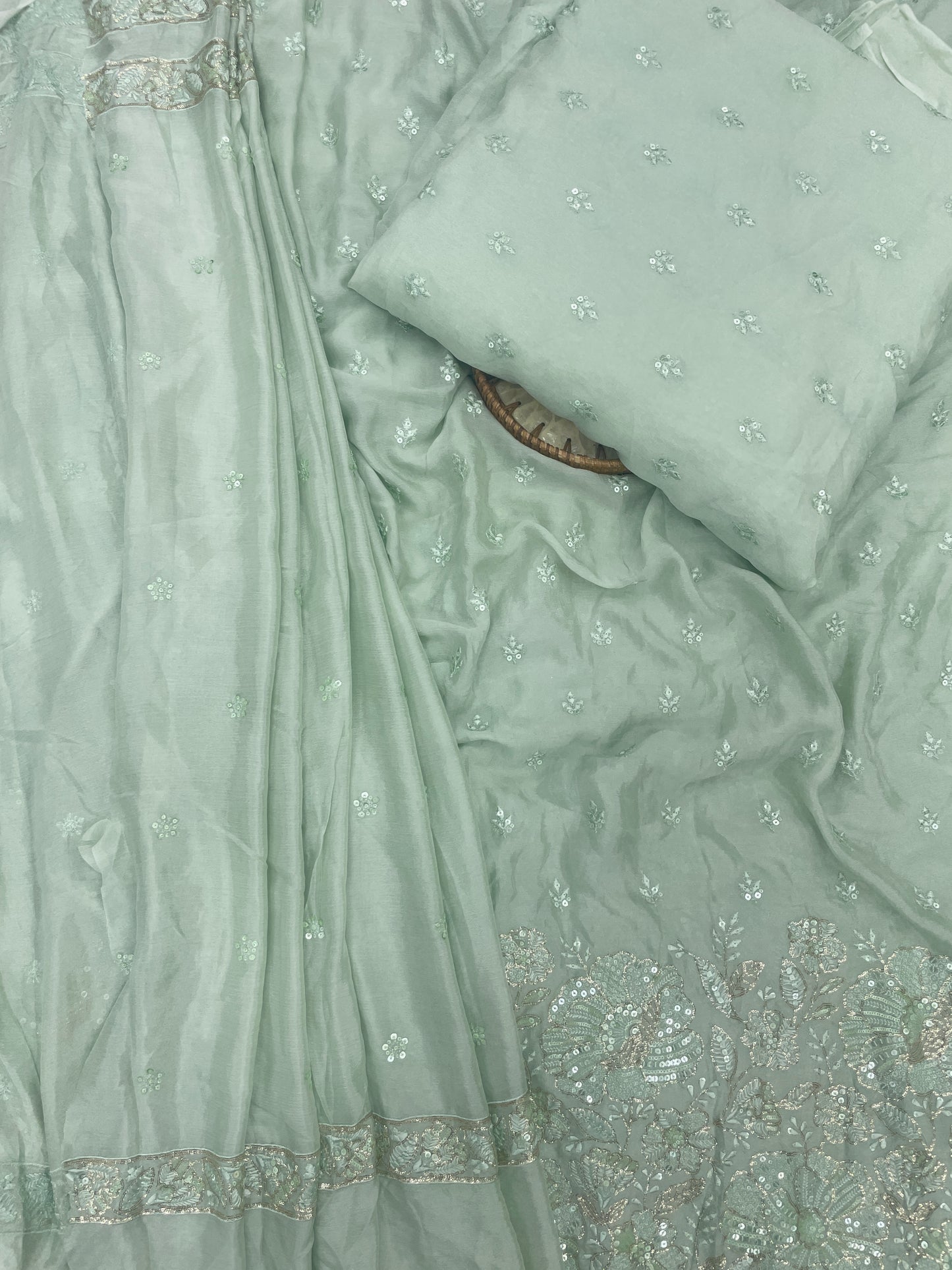 Chinon Embroidery Lehenga Set Fabric (Color Available) 54"Inch