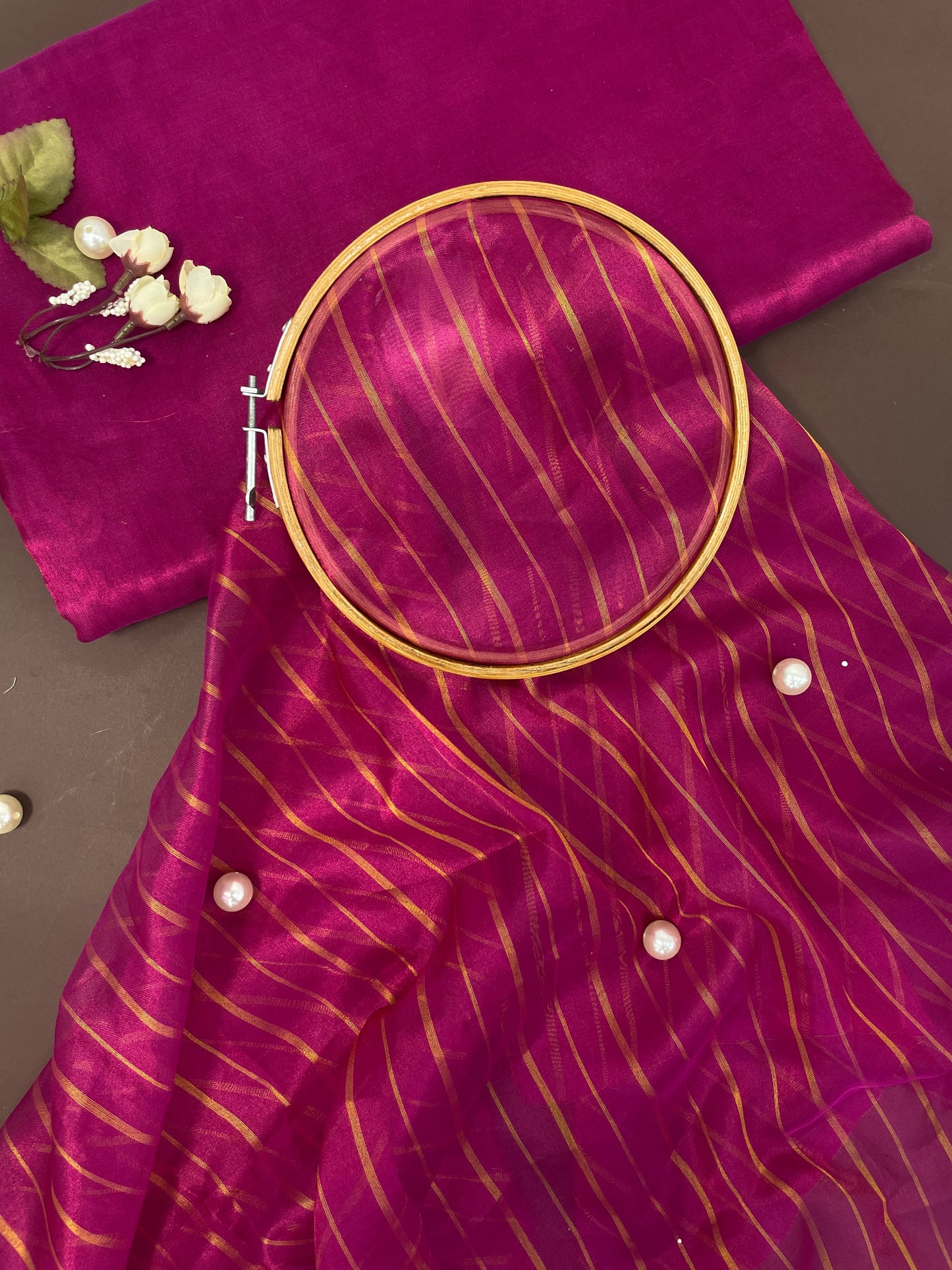 Pure Tissue Weaving Dual Shade Set Fabric (Color Available) 44"Inch