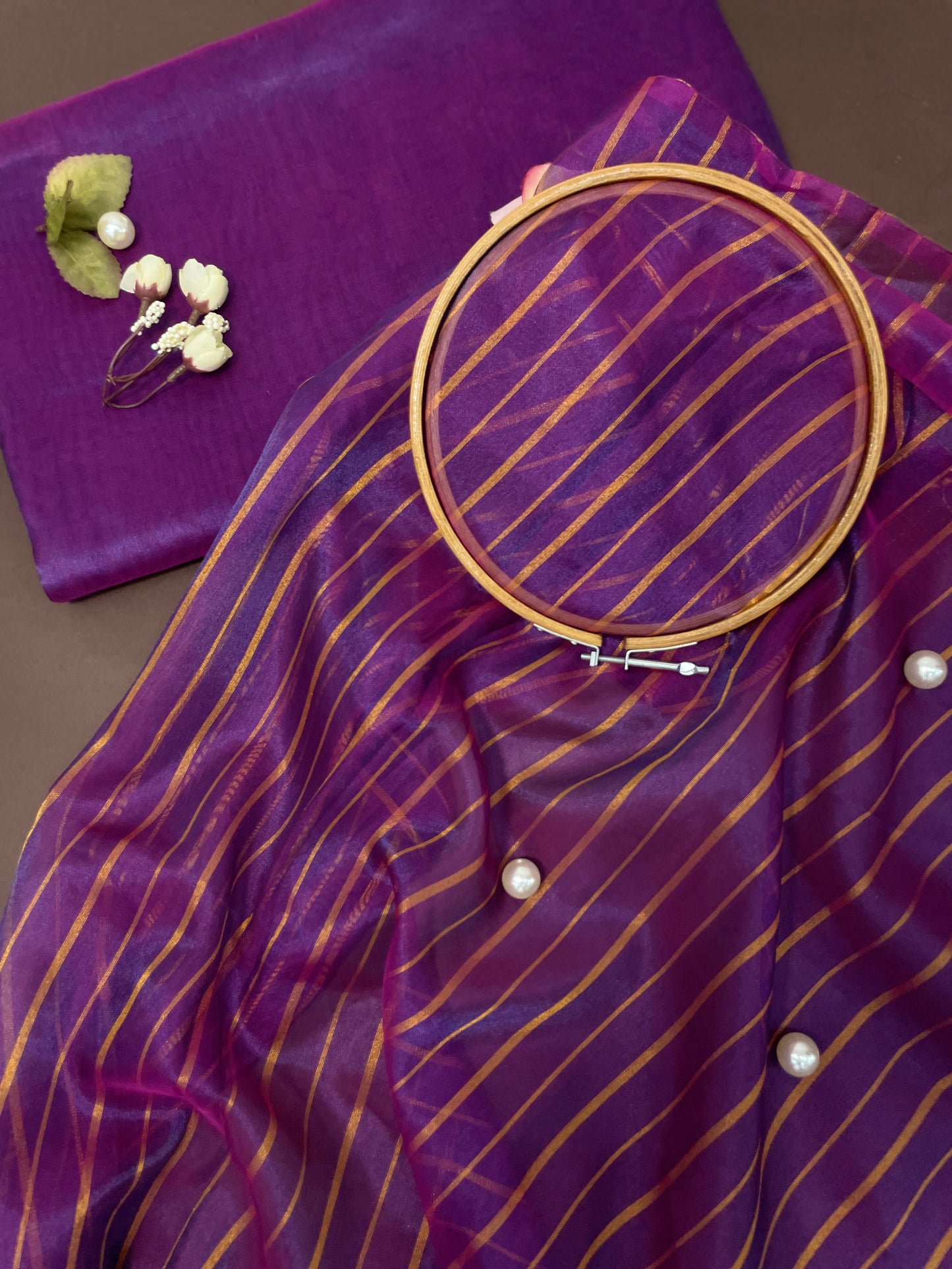 Pure Tissue Weaving Dual Shade Set Fabric (Color Available) 44"Inch