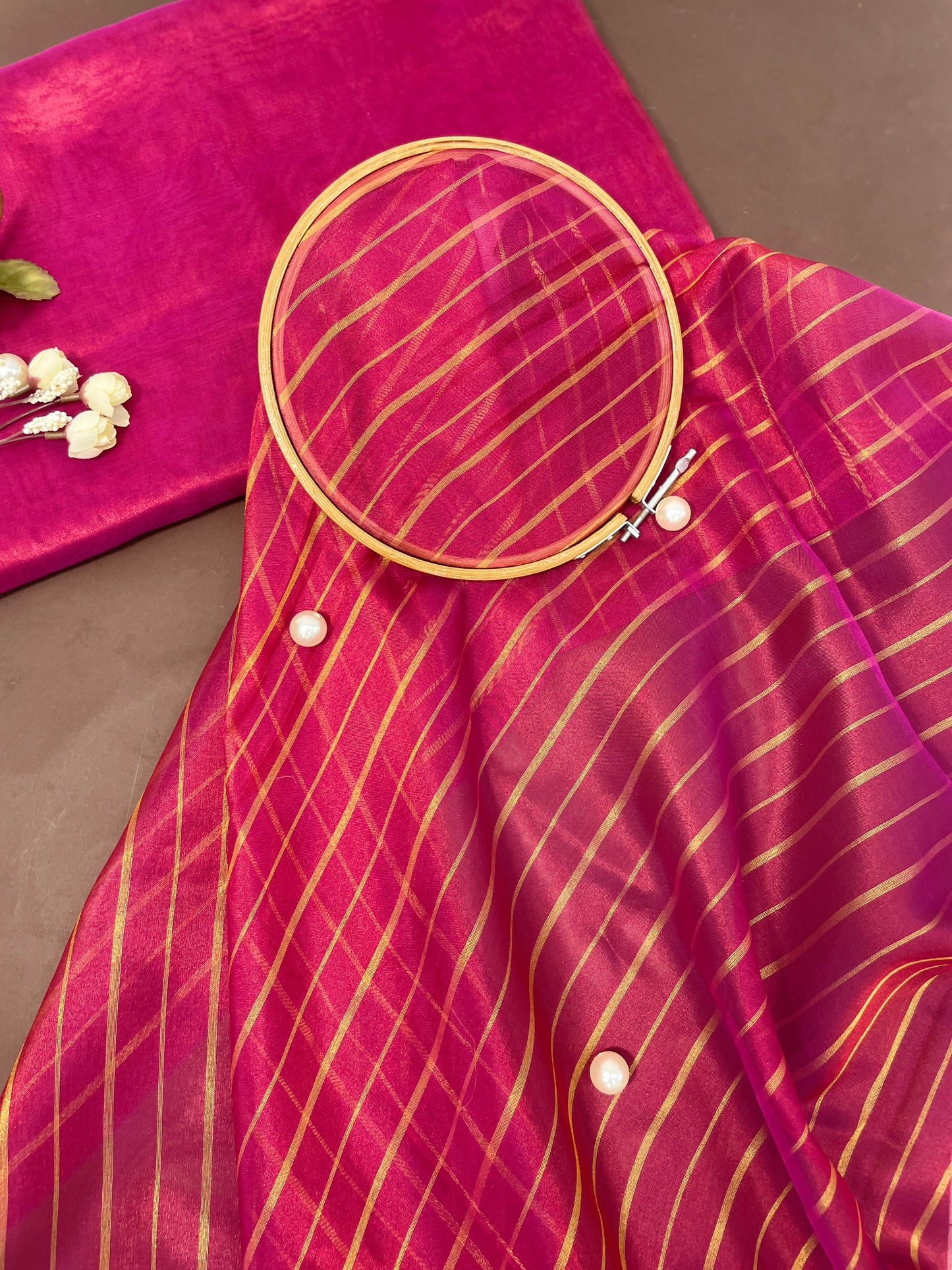 Pure Tissue Weaving Dual Shade Set Fabric (Color Available) 44"Inch