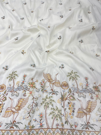Semi Raw Silk Multi Embroidery (54"Inch)