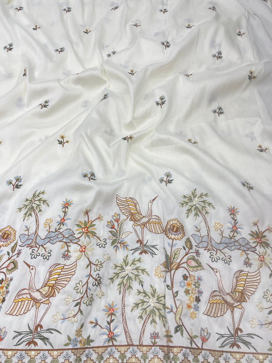 Semi Raw Silk Multi Embroidery (54"Inch)