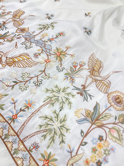 Semi Raw Silk Multi Embroidery (54"Inch)