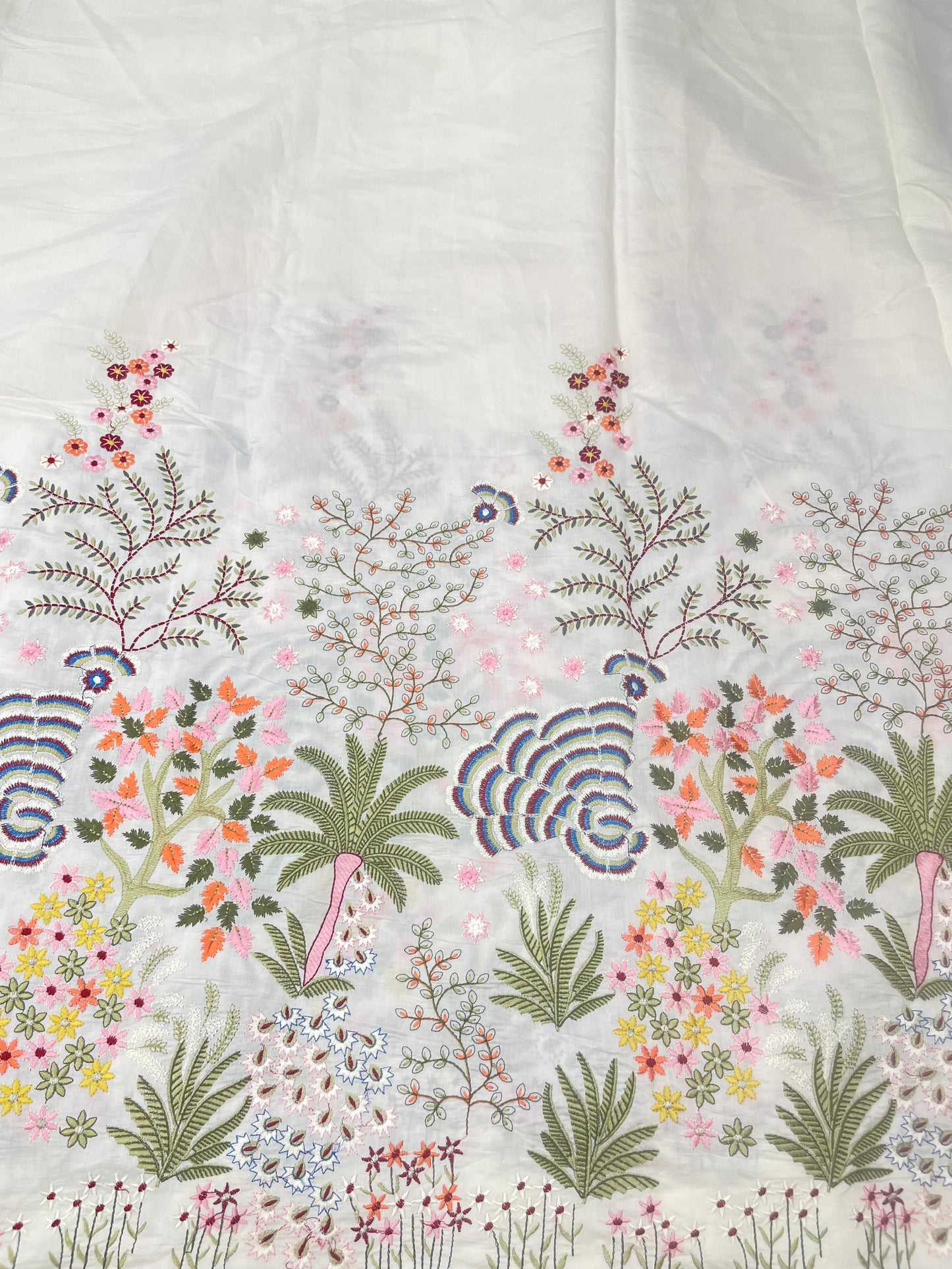 Semi Raw Silk Multi Embroidery (54"Inch)