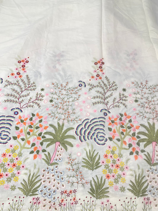 Semi Raw Silk Multi Embroidery (54"Inch)