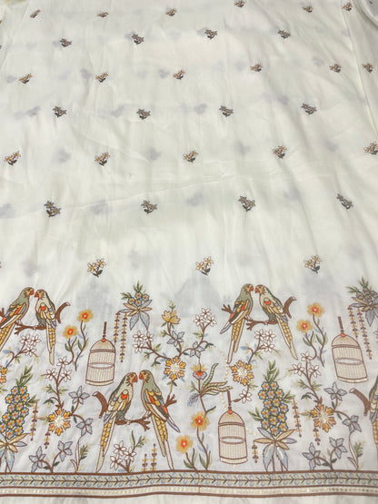Semi Raw Silk Multi Embroidey (54"Inch)