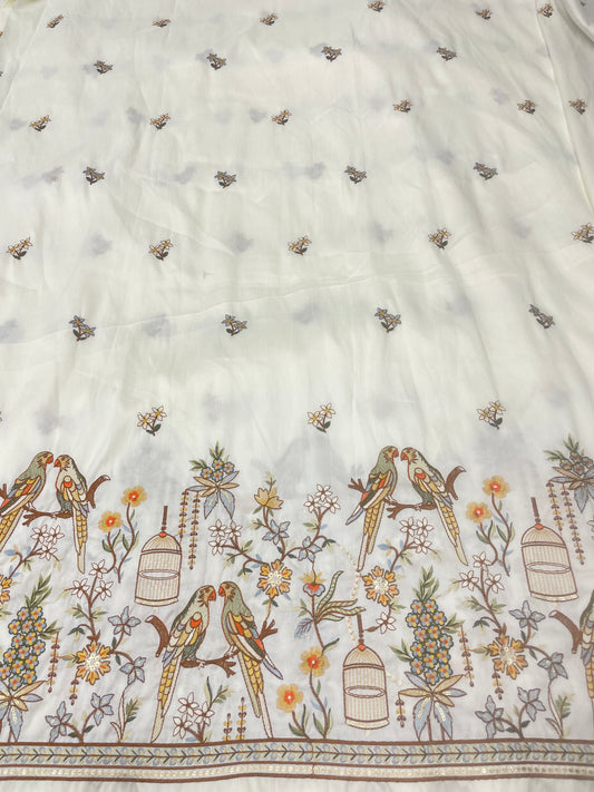 Semi Raw Silk Multi Embroidey (54"Inch)
