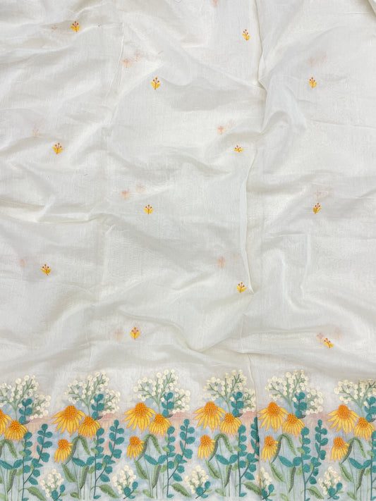 Chanderi Pannel Embroidery (Color Available) 54"Inch