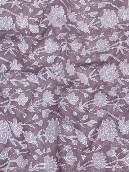 Pure Silk Organza Applique Work (Color Available)44"Inch