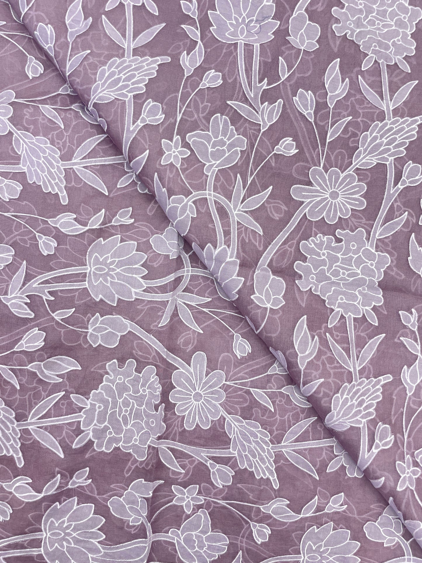 Pure Silk Organza Applique Work (Color Available)44"Inch