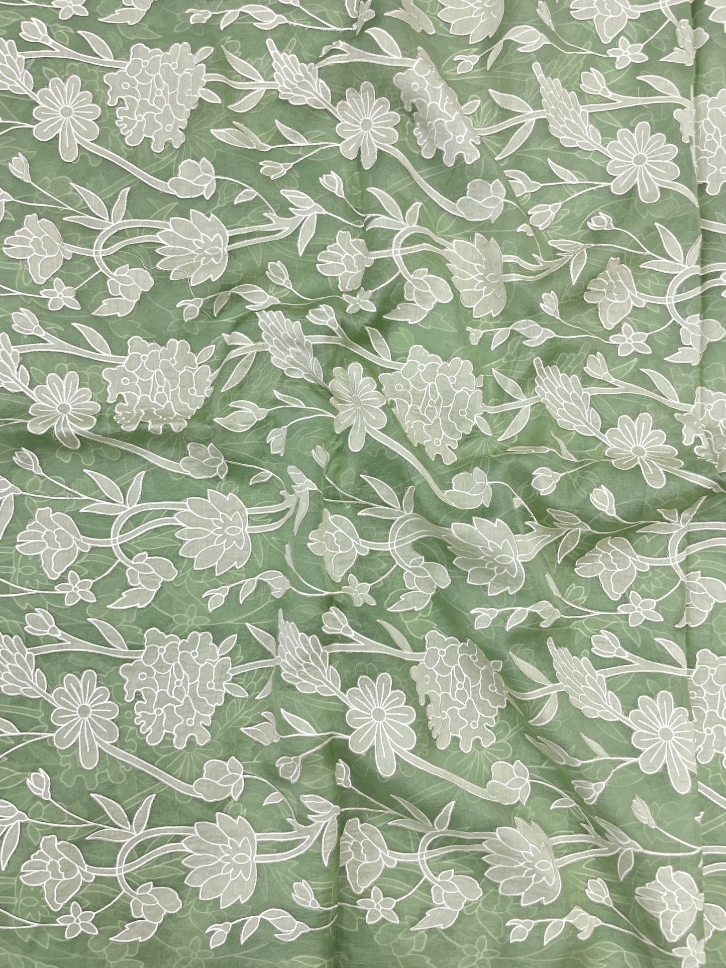 Pure Silk Organza Applique Work (Color Available)44"Inch