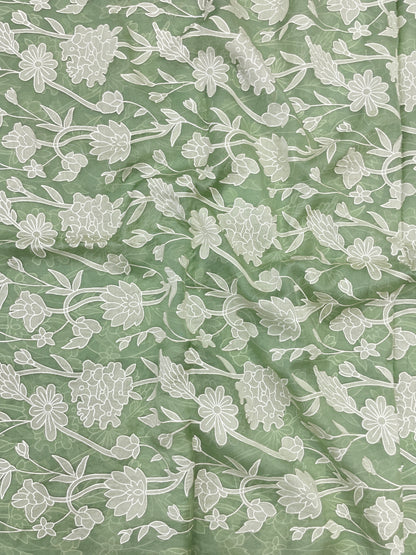 Pure Silk Organza Applique Work (Color Available)44"Inch