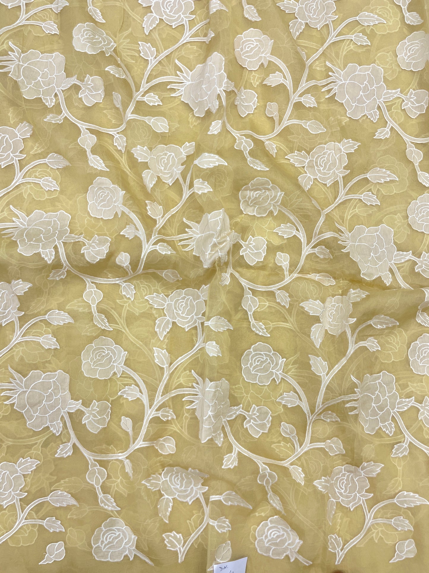 Pure Silk Organza Applique Work (Color Available)44"Inch