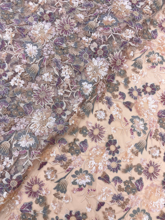 Net Embroidery Handwork (Color Available) 54"Inch