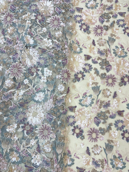 Net Embroidery Handwork (Color Available) 54"Inch