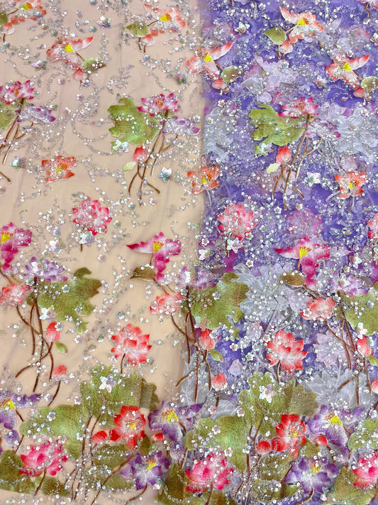 Net Embroidery Handwork (Color Available) 54"Inch