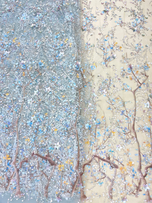 Net Embroidery Handwork (Color Available) 54"Inch