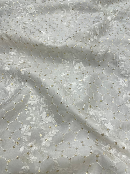 Mysore Silk Embroidery Dyeable