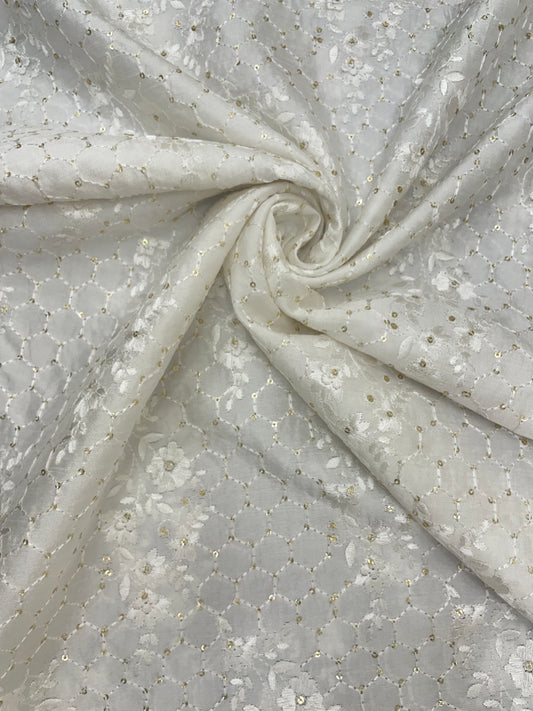 Mysore Silk Embroidery Dyeable