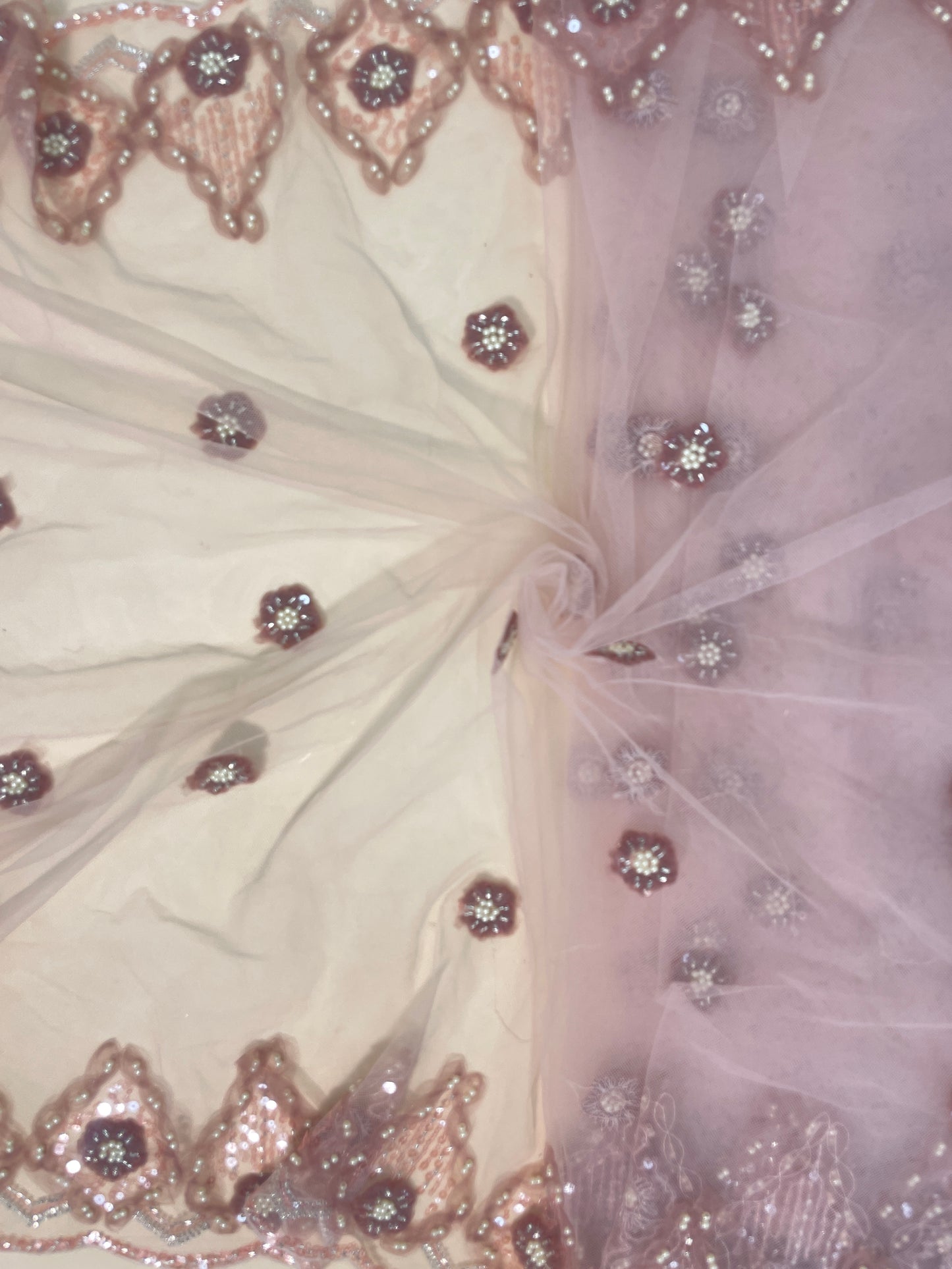 Net Handwork Embroidery Dupatta (Color Available) 54"Inch