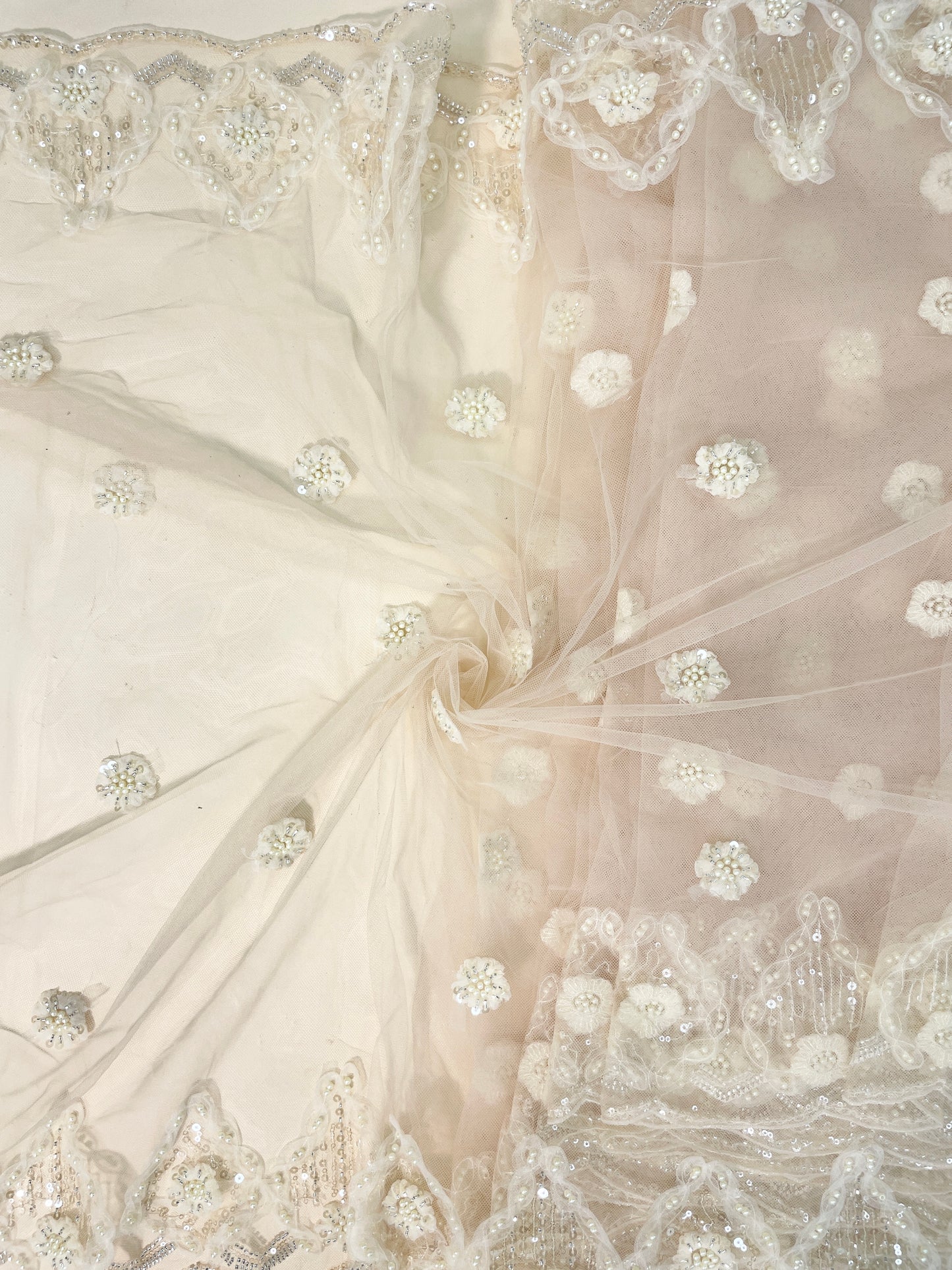 Net Handwork Embroidery Dupatta (Color Available) 54"Inch