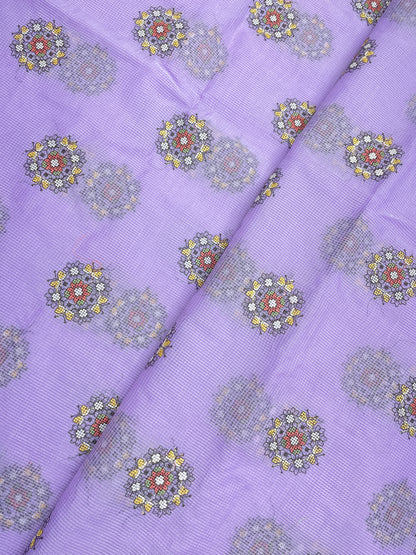 Superb Glorious Circular Multi Color Thread Embroidery On Kota Doria Fabric