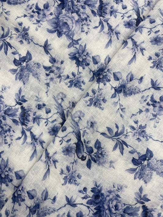 Glorious Pretty Marvelous Floral Print All Over Linen Fabric