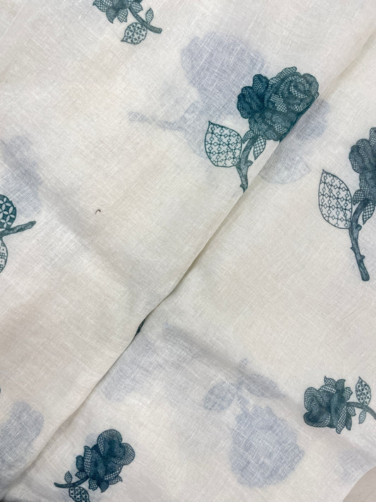 Magnificent Adorable Rose Flower On Linen Fabric